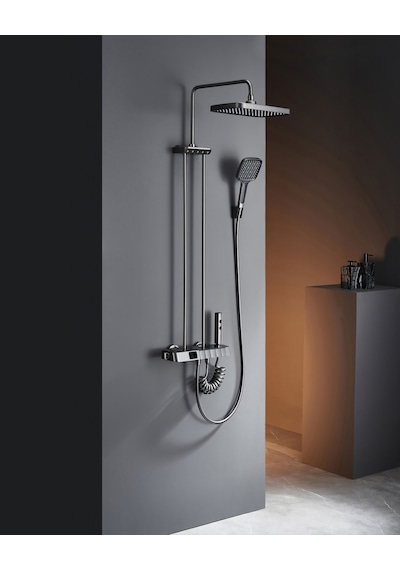 Creavit Piano Tepe Duş Sistemi Termostatik Gun Grey Gri Ds.pn710gr