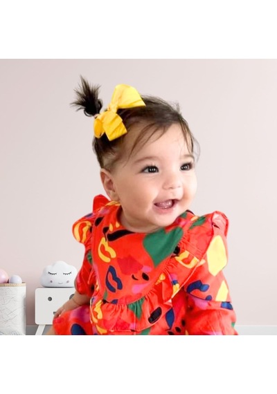 Xmlbayiciniz Butik Kurdele Fiyonk Saçsız Bebek Tokası 8 Cm - Seyrek Saçlı Bebeklere Özel Saçtan Düşmeyen Toka Sarı, Tekli Genel
