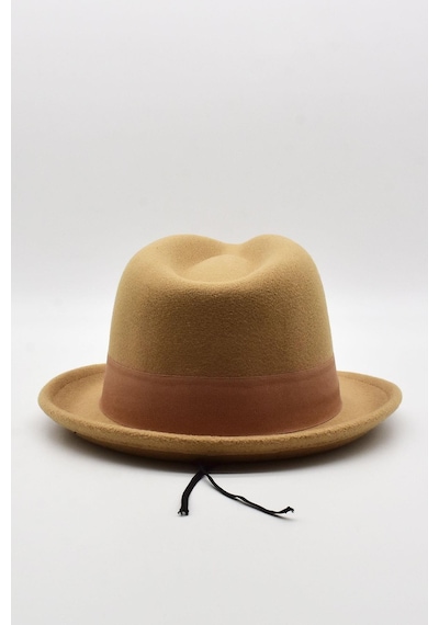 Külah Erkek Bej Keçe Trilby Fötr Şapka - Bej