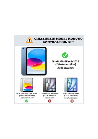 İpad 11.nesil A16 11 İnç/10.nesil 10.9 İnç Uyumlu Nano 9h Şeffaf Kırılmaz Ekran Koruyucu Beyaz