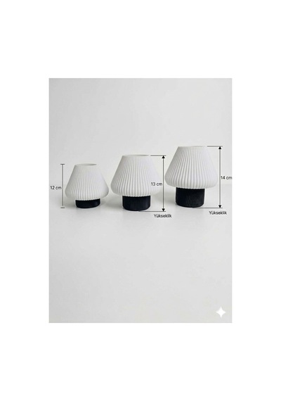 3d Baskı Dekoratif Tealight Mumluk Minimal Masa Ve Gece Lambası Kendi Rengini Seç Siyah