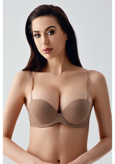 New Bra Kadın B Kap Çift Destekli Basic Sütyen Cappuccino 7040 Cappuccino