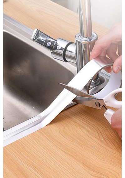 Thentech Su Geçirmez Yüksek Isıya Dayanıklı Alüminyum Bant Lavabo Ocak Kenarı Bant 5mt Güçlü Bant