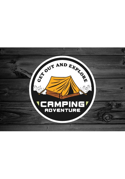 Camping Adventure Sticker - Araba Oto Off - Road Cam Karavan Sticker - 00165 20x20 Cm