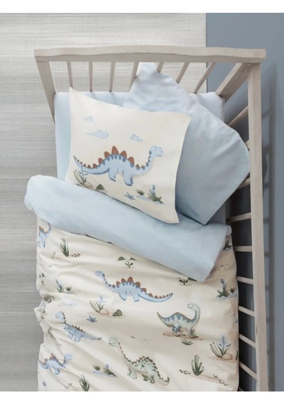 Cotton Box Bebek Nevresim Takımı Dinora Mavi Çok Renkli