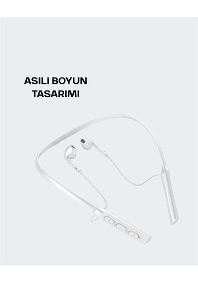 Bluetooth Kulaklık Uzun Pil Ömürlü Kablosuz Kulaklık Boyun Askılı, 100 Saat Kullanım