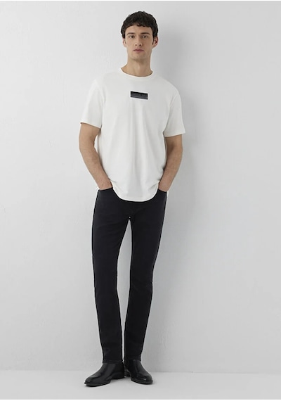 Mavi M0613539-70057 Mavi Black Baskılı T-shirt Erkek Tişort Beyaz