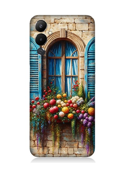 Tecno Pova 3 Uyumlu Pencereden Renkli Hayat Desenli Silikon Kılıf Çok Renkli