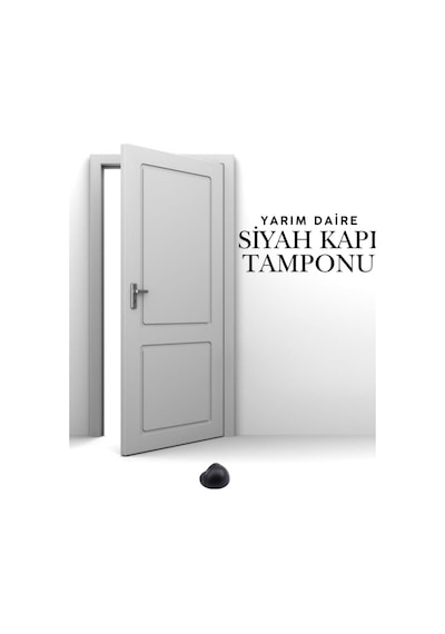 Siyah Yarım Daire Yapışkanlı Kapı Tamponu Kapı Stoperi Metal Kapı Stopu Durdurucu Kapı Kolu Koruyucu