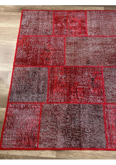 Hoom Rugs Patchwork Kırmızı El Dokuma Kilim