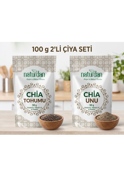 100 Gr 2'li Çiya Seti : 50 Gr Chia Tohumu + 50 Gr Chia Unu