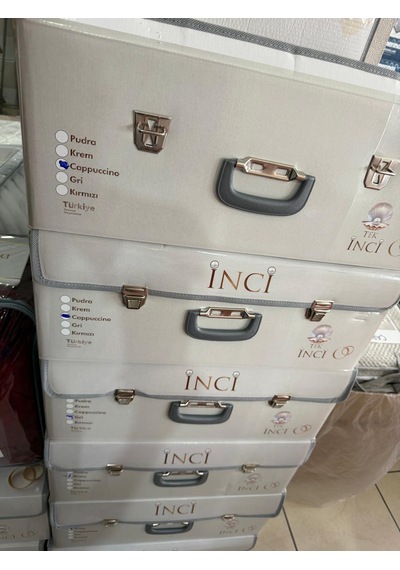 İnci 6 Parça Battaniye Set / Gelin Battaniye Seti Fransız Güpürlü Yatak Örtüsü Özel Kutulu Gönderim Krem
