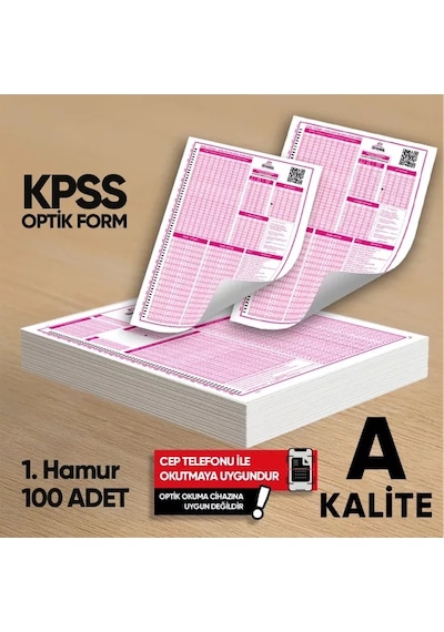 Kpss Gy-gk Deneme Sınavları İçin 100 Adet 80.gr Optik Form