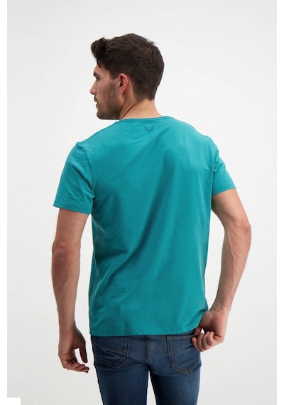 Rich Erkek Yıkamalı Basic T-shirt Tişört %100 Pamuk Tişört Turkuaz