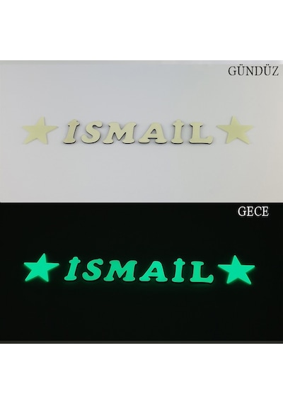Fosforlu 6 Harf + 2 Yıldız Veya Kalp Fosforlu 6 Harf + 2 Yıldız Veya Kalp
