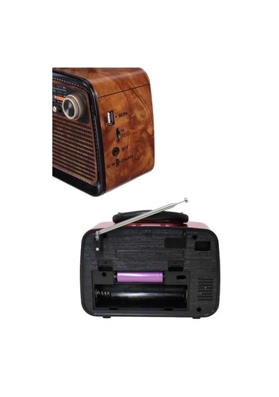 Astraltech Bluetooth Hoparlör Ahşap Görünümü Işıklı Vintage Radyo