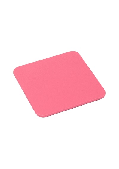 Pembe Deri Bardak Altlığı Kare Pembe