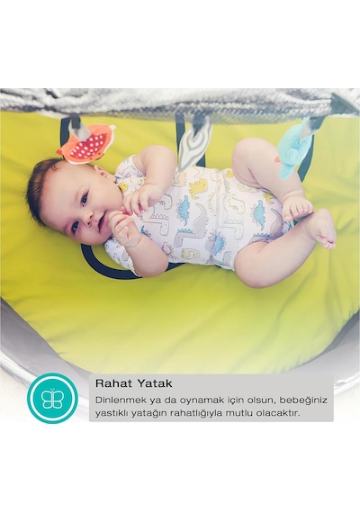 Bblüv Nidö 2'si 1 Arada Seyahat ve Oyun Çadırı Gri Gri