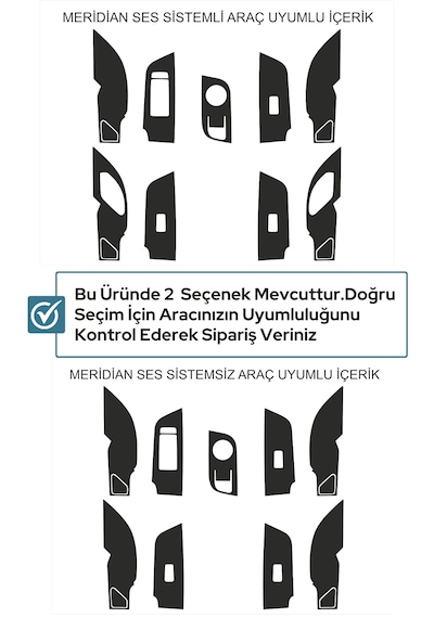 Togg T10x Uyumlu İç Trim Folyo Kaplama Set Meridianlı Uyumlu