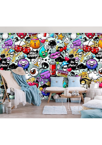 Graffity Duvar Boyama Çocuk Odası Duvar Kağıdı