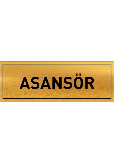 Asansör Yazılı Metal Levha 20 X 7 Cm