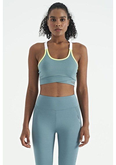 Tommy Life Mint Yeşili Sırt Detaylı Askılı Dar Kalıp Kadın Büstiyer - 97254 Mint Yeşili
