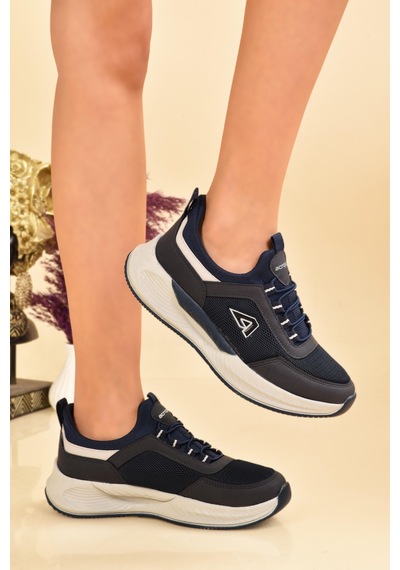 Kadın Sneaker Rahat Hava Alan Spor Ayakkabı Lacivert