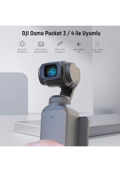 Djı Osmo Pocket 3/4 İle Uyumlu 4'lü Sinematik Filtre Seti - Cpl, Nd2-32 Değişken Nd, Black Mist 1/4, Geniş Açı Lens - Vlogger Ve Manyetik Kamera Aksesuarı - Lens Set Diğer