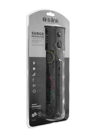 Sp10af 3m 1860 Joule 1.5mm 1 Usb 1 Typec 2.1a/5v 16a 250v 3680w 10lu Akım Korumalı Priz