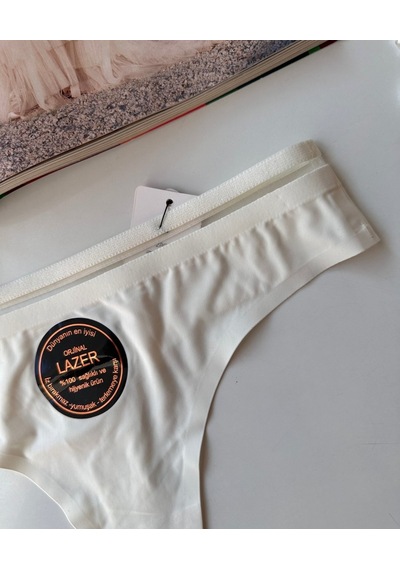 Orijinal Lazer Kesim Spandex Invisible Dikişsiz Transparan Detayl Beyaz