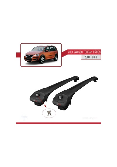 Volkswagen Touran Cross 2007-2010 Arası İle Uyumlu Ace-1 Ara Atkı Tavan Barı Siyah