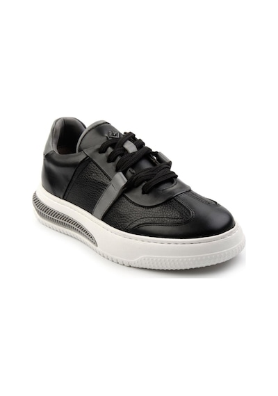 Bambi Siyah Hakiki Deri Erkek Sneaker E01075574603 Siyah
