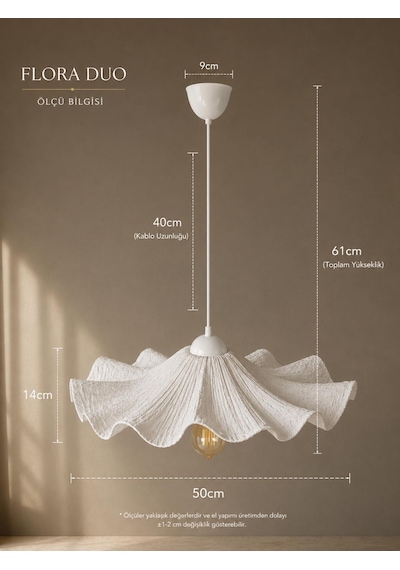 Lioraa Lighting Flora Duo 60 Cm Kırık Beyaz
