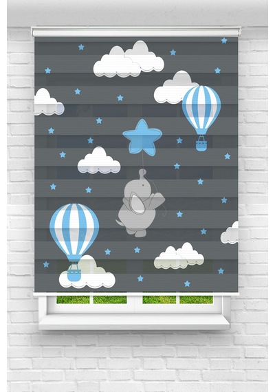 Perdecizade Enxboy Uçan Fil Dijital Baskılı Zebra Perde-cocuk Odası-stor Perde Tyc97df2233fc4d3b48eed900 Renkli