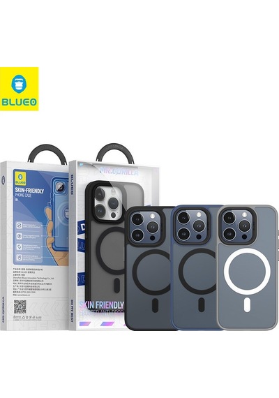 Apple Uyumlu iPhone Blueo 15 Siyah Frosted Skin Friendly Telefon Kılıf.