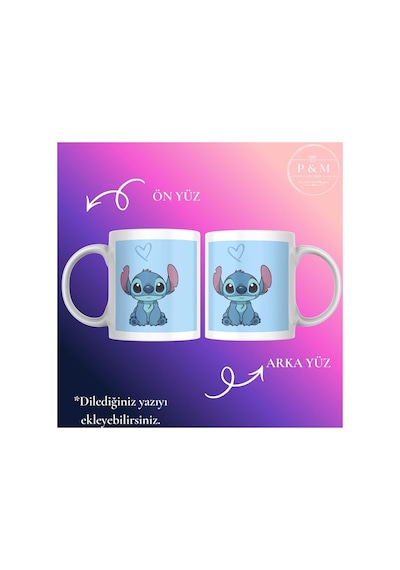Kişiye Özel Kupa Bardak Stitch Animasyon Temalı Yeni Tasarım Stitch Stitch