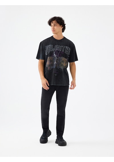 Loose Fit Erkek Tshirt K.kol Gri