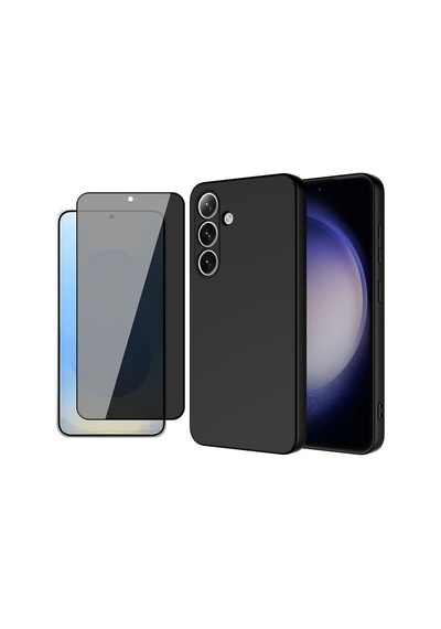 Vendas Samsung Galaxy Uyumlu  A36 Kılıf Zore Mara Lansman Kapak + Hayalet Cam Ekran Koruyucu Siyah
