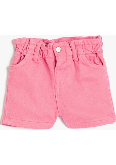 Koton Şort Cepli Beli Lastikli Pamuklu Pembe 3smg40044aw 3SMG40044AW274 Pembe