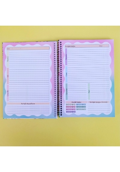 Zamansız Haftalık Ajandam Manifest Defteri 17x24cm 100 Yaprak Planlayıcı Defter Kamp