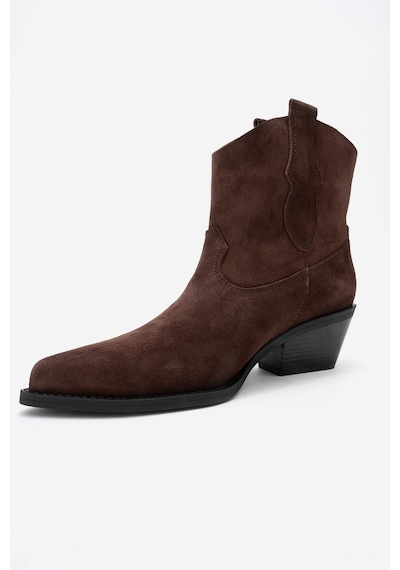 Luvishoes Luvi Shoes Elıa Kahverengi Süet Hakiki Deri Kadın Western Bot Kahverengi