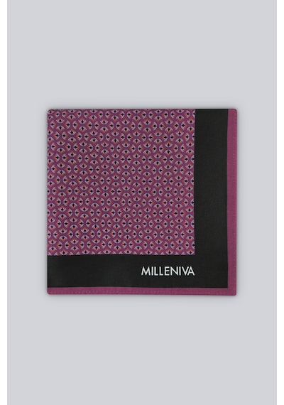 Milleniva Retro Mikro Desenli Mor 70x70 Soft Touch Mat Kare Fular