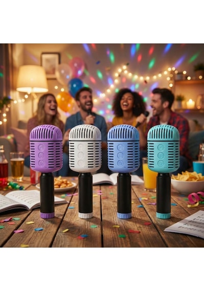 Kablosuz Hoparlörlü Karaoke Mikrofonu