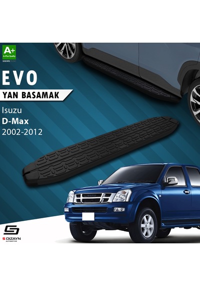 S-dizayn Isuzu D-max Evo Siyah Yan Basamak 203 Cm 2002-2012