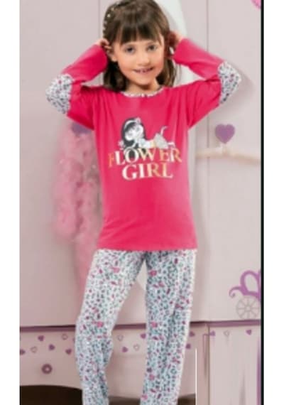 Hmd Yuppi Kız Çocuk Bisiklet Yaka Pijama Takımı (5115)-1-2 Yaş-86-Pembe