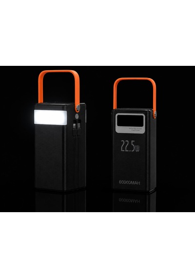 60.000mah Powerbank Lightning-type-c Şarj Kablolu Hızlı Şarj Kısa Devre Aşırı Isınma Koruma 4 Cihaza Kadar Destek Fenerli 3 Modlu Taşınabilir Dijital Ekranlı 4 Çıkış 3 Giriş Siyah