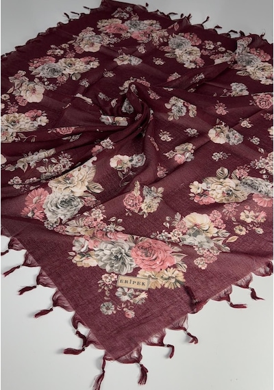 Eripek Sökme Boncuklu Tülbent 06361 Bordo