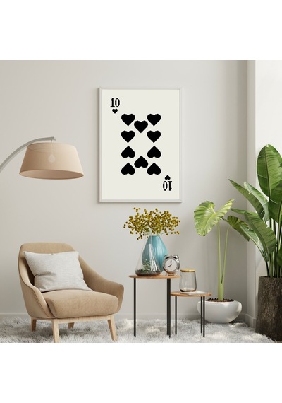 Siyah Kartlar Duvar Tablosu Çerçeveli 3'lü Set Beyaz Renk 30 X 42 Boyut/ebat