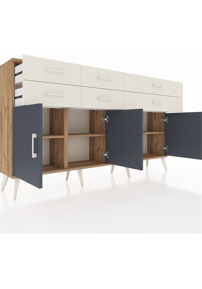 Arges Konsol 3 Raflı 6 Çekmeceli 4 Kapaklı 176x30x99 Çam-antrasit/aytaşı Antrasıt/aytası - Atlas Çam Arges Konsol 3 Raflı 6 Çekmeceli 4 Kapaklı 176x30x99 Çam-antrasit/aytaşı Antrasıt/aytası - Atlas Çam