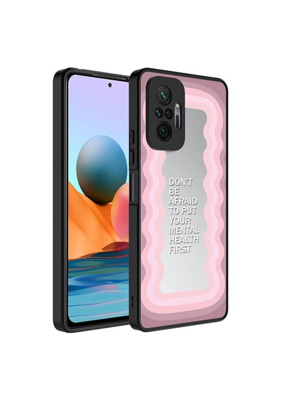 Xiaomi Redmi Note 10 Pro Kılıf Aynalı Desenli Kamera Korumalı Parlak Zore Mirror Kapak Ayna